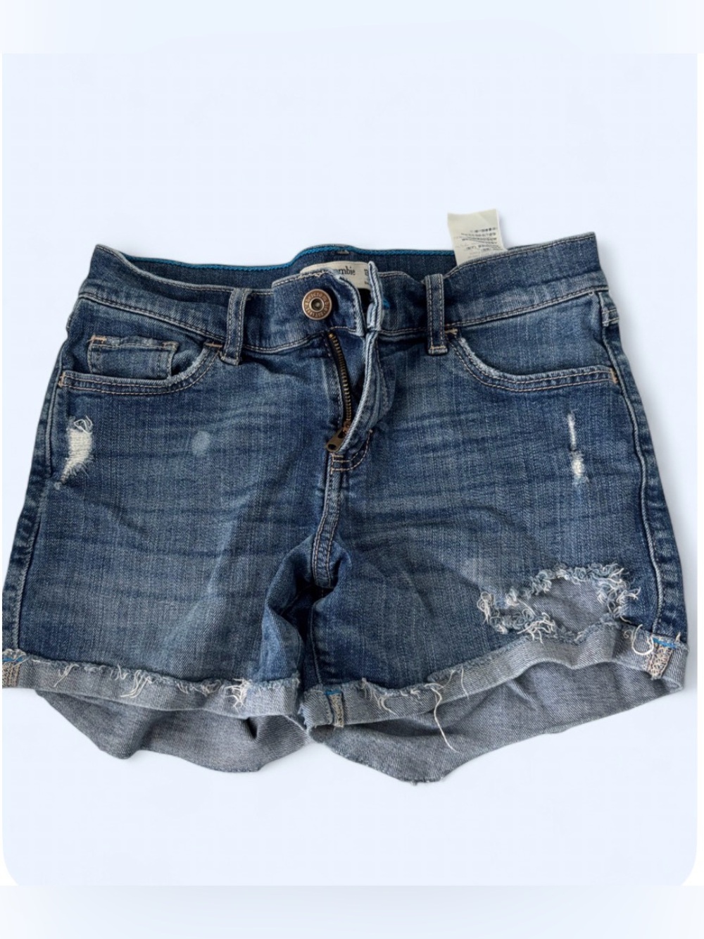 abercrombie kids Distressed Denim Shorts - Blue